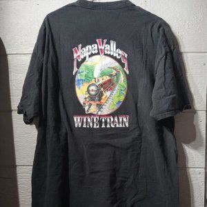 Vintage Napa Valley Wine Train Graphic Tee T-shirt Port & Company
